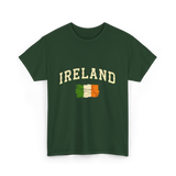 Ireland Flag Retro Ireland T-Shirt - Forest Green