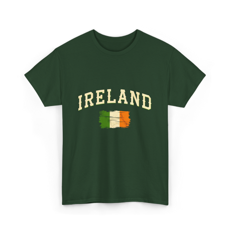 Ireland Flag Retro Ireland T-Shirt - Forest Green