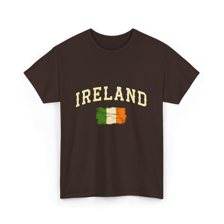 Ireland Flag Retro Ireland T-Shirt - Dark Chocolate