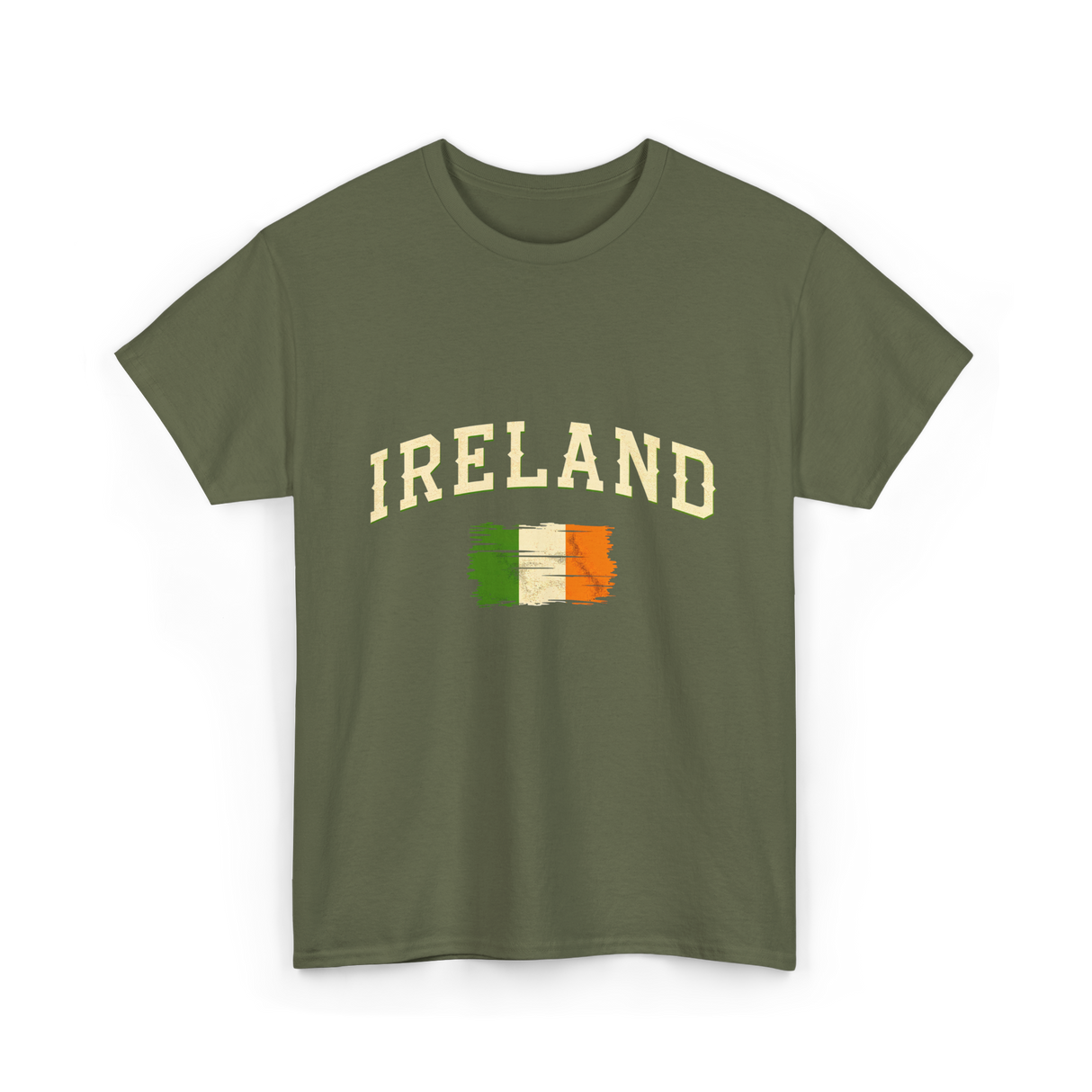 Ireland Flag Retro Ireland T-Shirt - Military Green