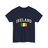 Ireland Flag Retro Ireland T-Shirt - Navy