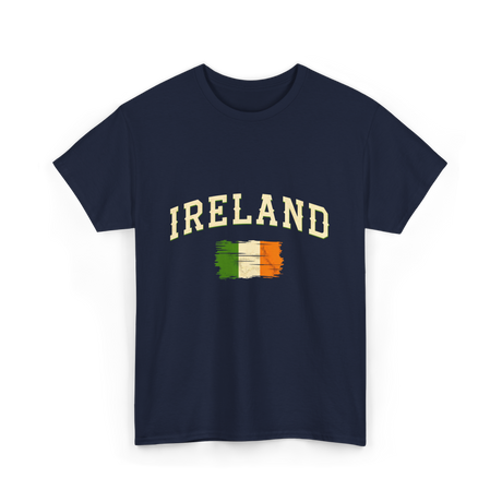 Ireland Flag Retro Ireland T-Shirt - Navy