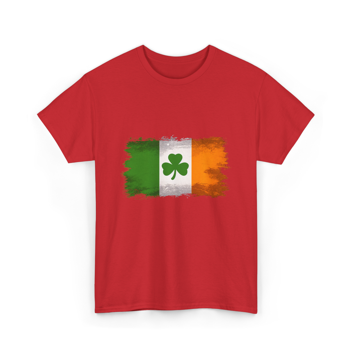 Ireland Flag Shamrock Ireland T-Shirt - Red