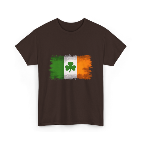 Ireland Flag Shamrock Ireland T-Shirt - Dark Chocolate