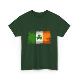 Ireland Flag Shamrock Ireland T-Shirt - Forest Green