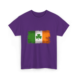 Ireland Flag Shamrock Ireland T-Shirt - Purple