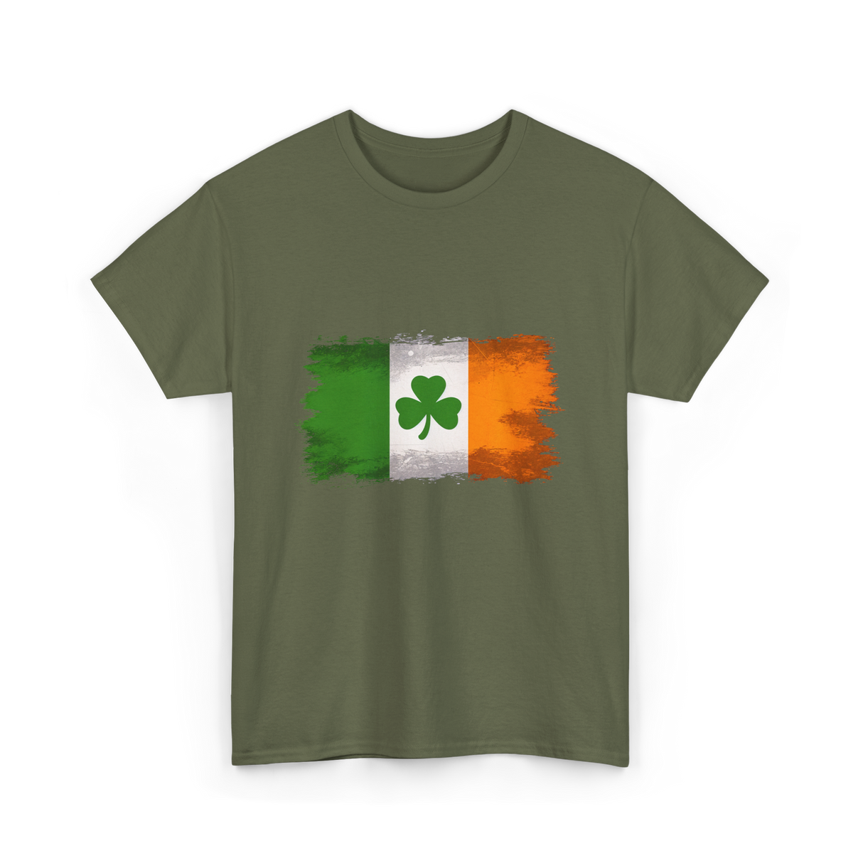 Ireland Flag Shamrock Ireland T-Shirt - Military Green