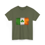 Ireland Flag Shamrock Ireland T-Shirt - Military Green