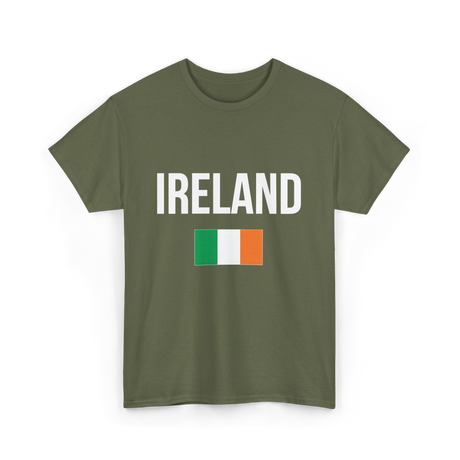 Ireland Irish Flag Ireland T-Shirt - Military Green