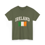 Ireland Irish Flag St. Patrick's Day T-Shirt - Military Green