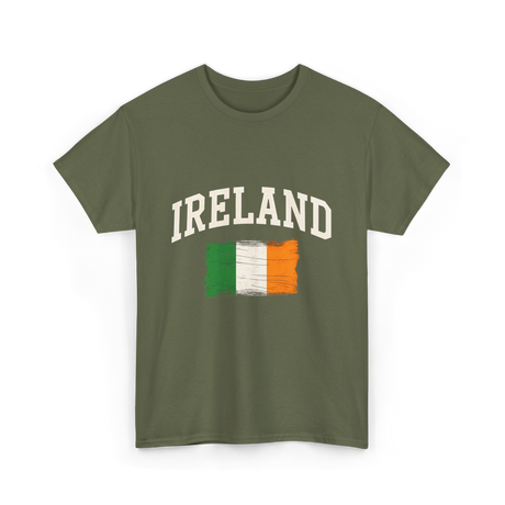 Ireland Irish Flag St. Patrick's Day T-Shirt - Military Green