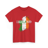 Ireland Map Ireland T-Shirt - Red