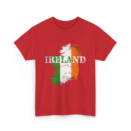 Ireland Map Ireland T-Shirt - Red