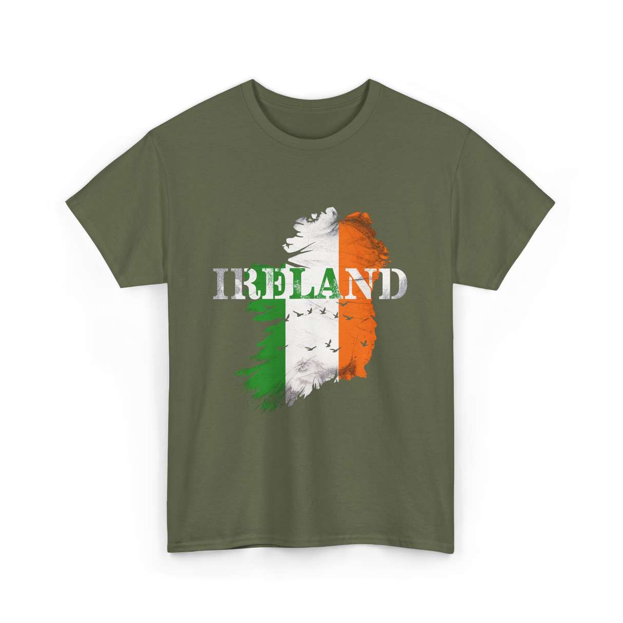 Ireland Map Ireland T-Shirt - Military Green