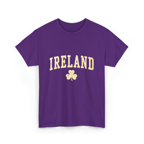 Ireland Shamrock Design Ireland T-Shirt - Purple