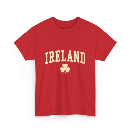 Ireland Shamrock Design Ireland T-Shirt - Red