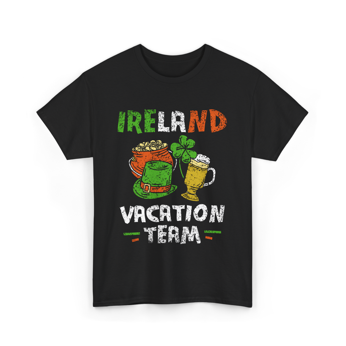 Ireland Vacation Team Irish Fun T-Shirt - Black