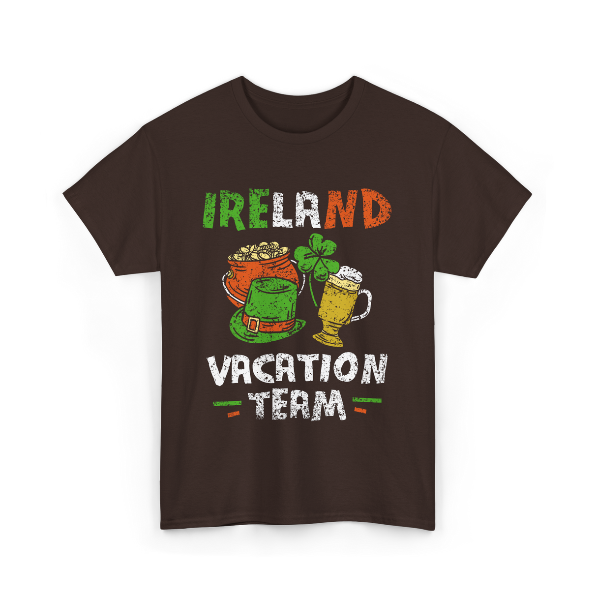 Ireland Vacation Team Irish Fun T-Shirt - Dark Chocolate