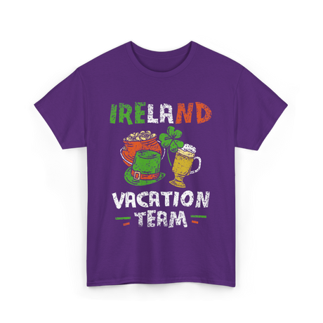 Ireland Vacation Team Irish Fun T-Shirt - Purple