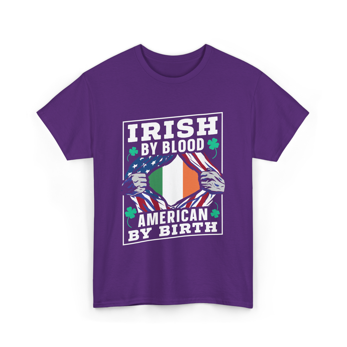 Irish By Blood American Birth Ireland T-Shirt - Purple