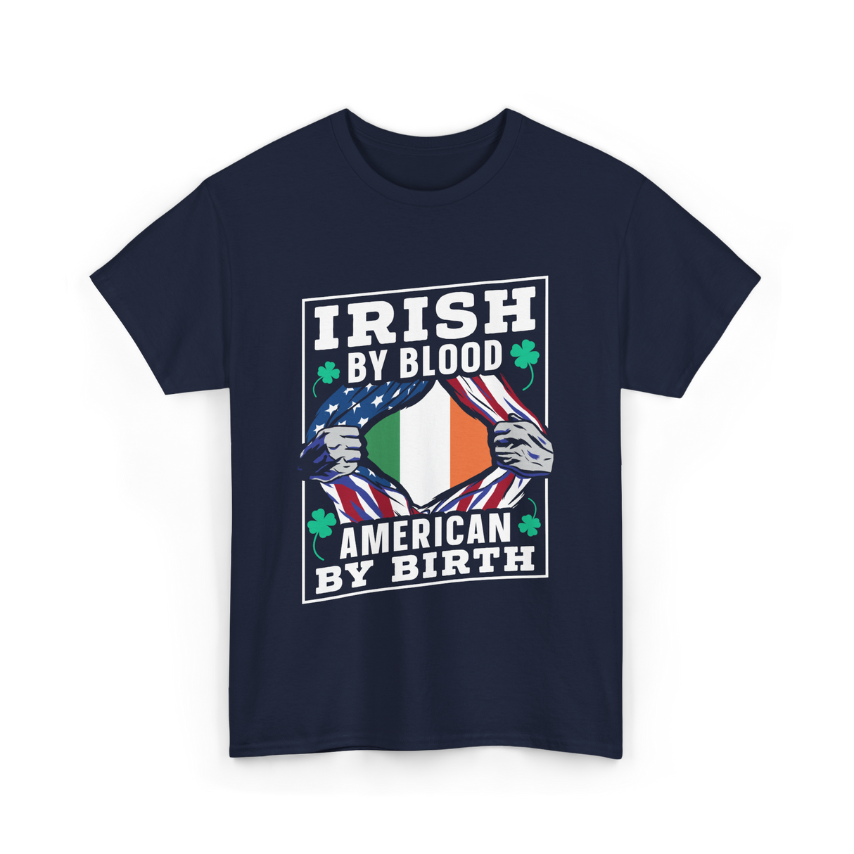 Irish By Blood American Birth Ireland T-Shirt - Navy