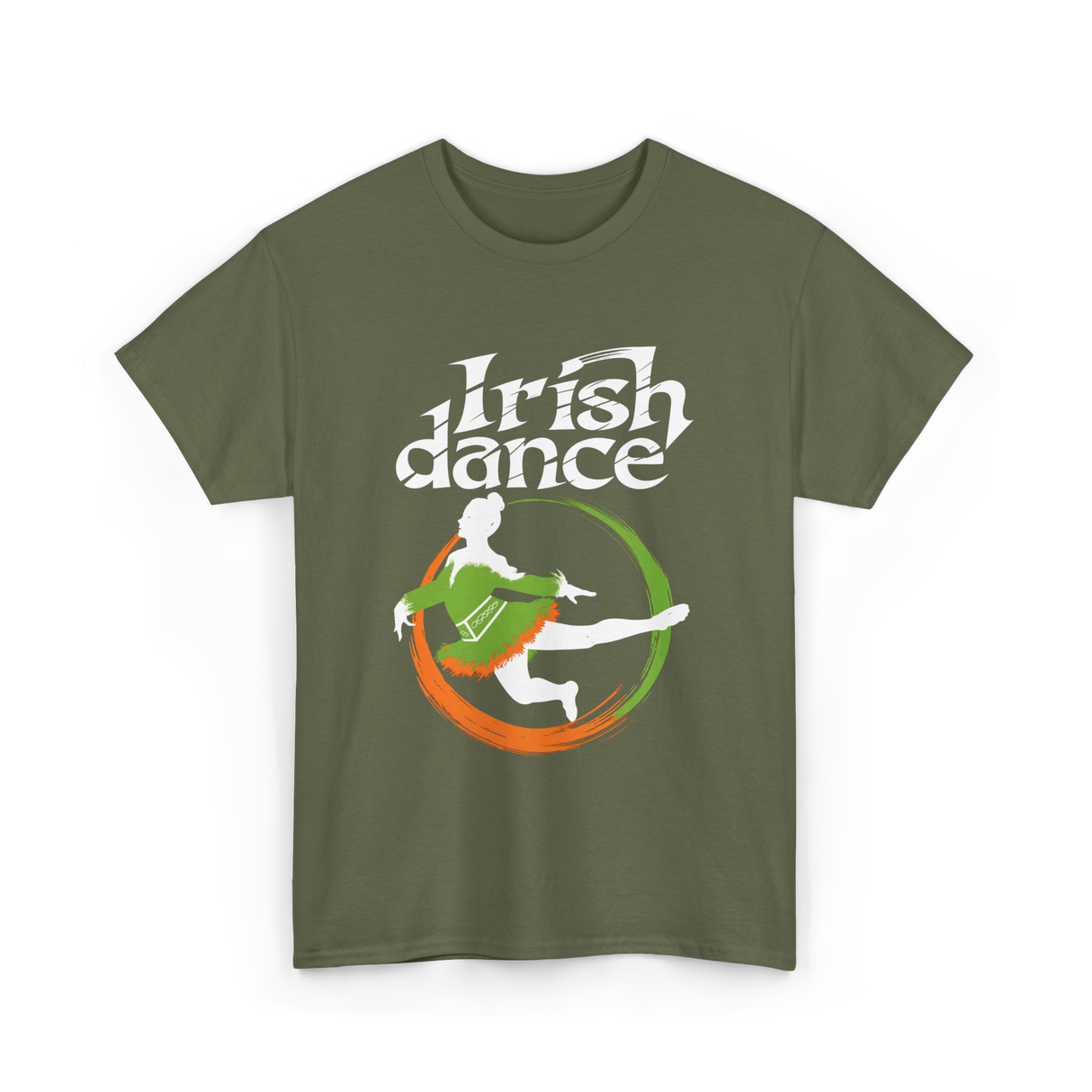 Irish Dance Girl Dance T-Shirt - Military Green