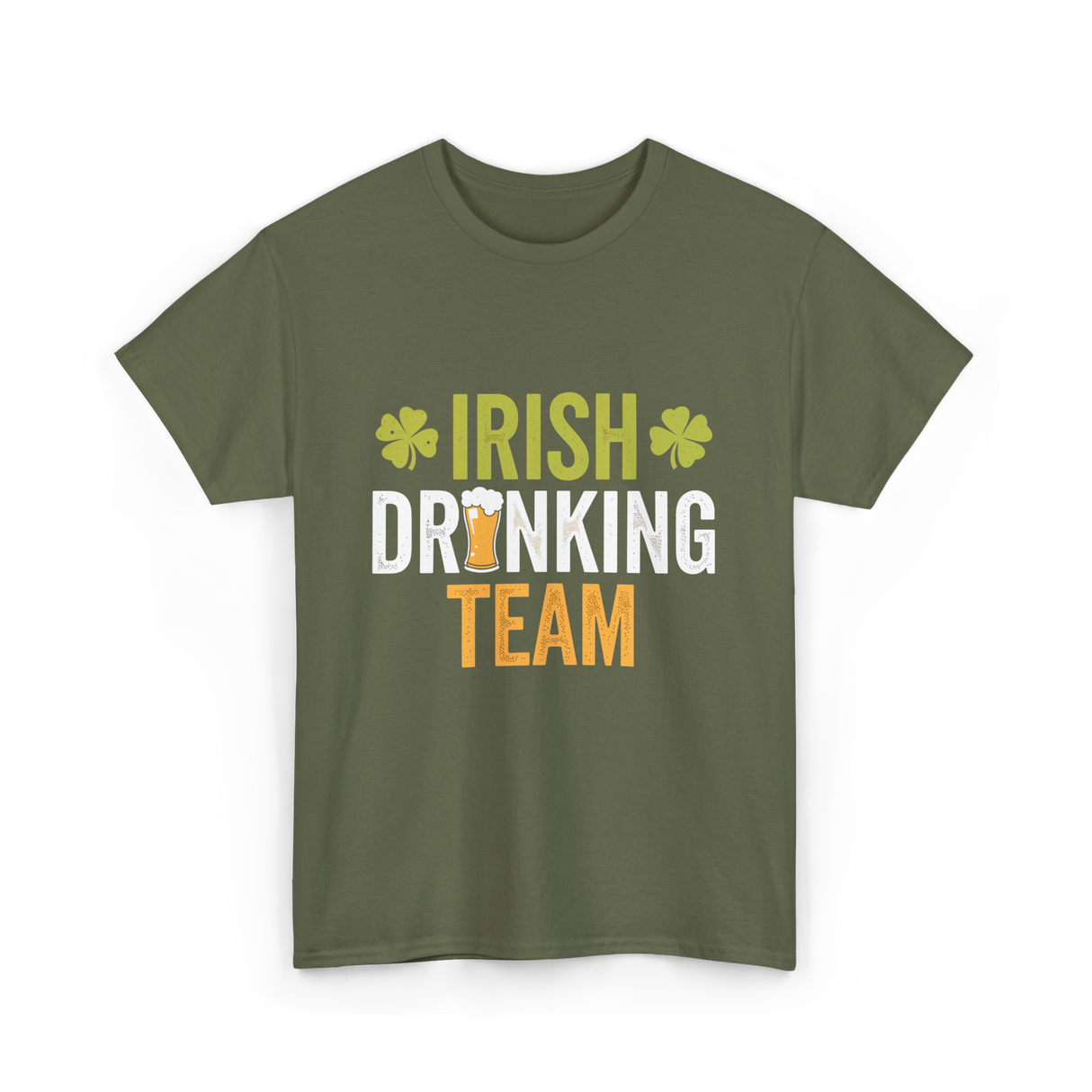 Irish Drinking Team Beer T-Shirt - Military Green