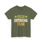 Irish Drinking Team Beer T-Shirt - Military Green