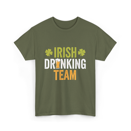 Irish Drinking Team Beer T-Shirt - Military Green