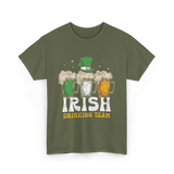 Irish Drinking Team Beer T-Shirt - Military Green