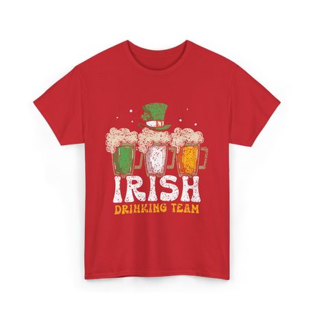 Irish Drinking Team Beer T-Shirt - Red