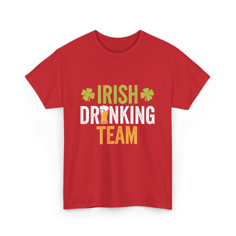 Irish Drinking Team Beer T-Shirt - Red