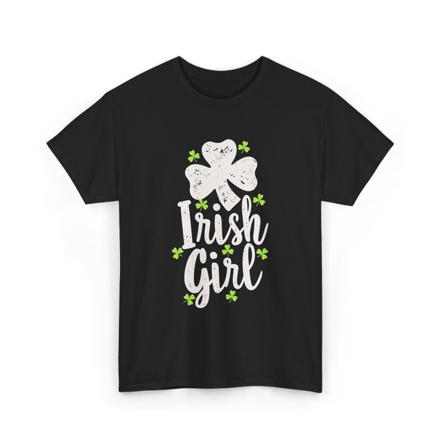 Irish Girl Shamrock St Patrick's Day T-Shirt - Black