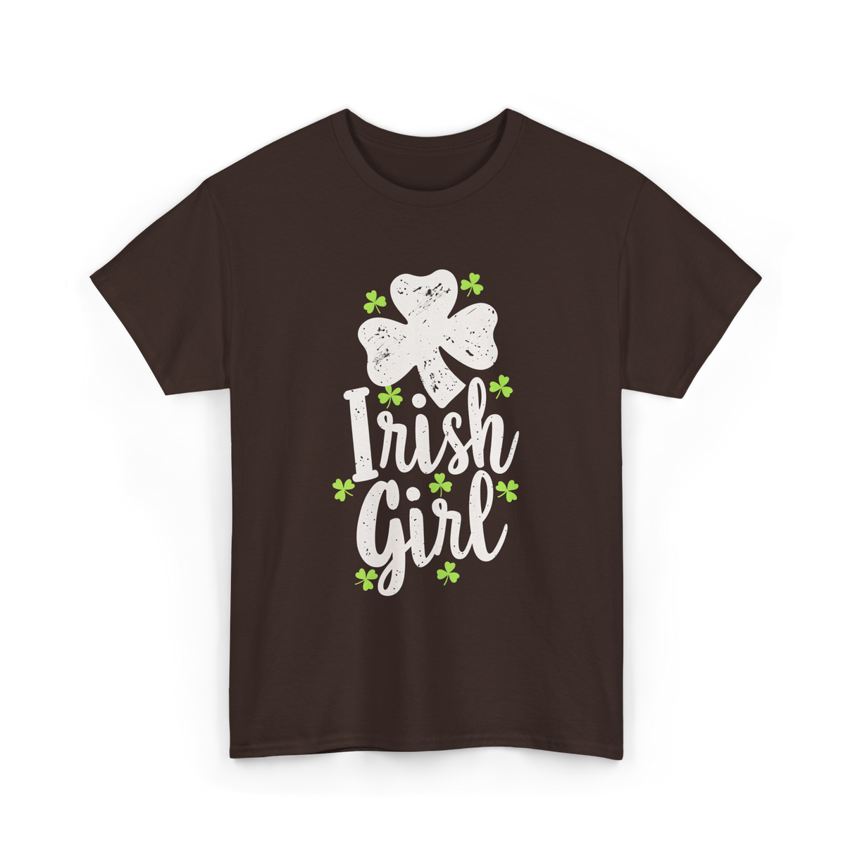 Irish Girl Shamrock St Patrick's Day T-Shirt - Dark Chocolate