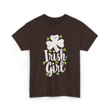 Irish Girl Shamrock St Patrick's Day T-Shirt - Dark Chocolate