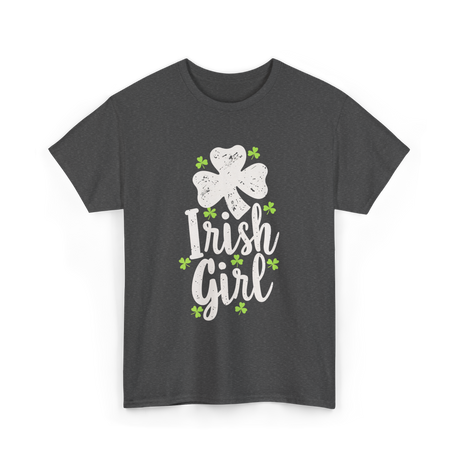 Irish Girl Shamrock St Patrick's Day T-Shirt - Dark Heather