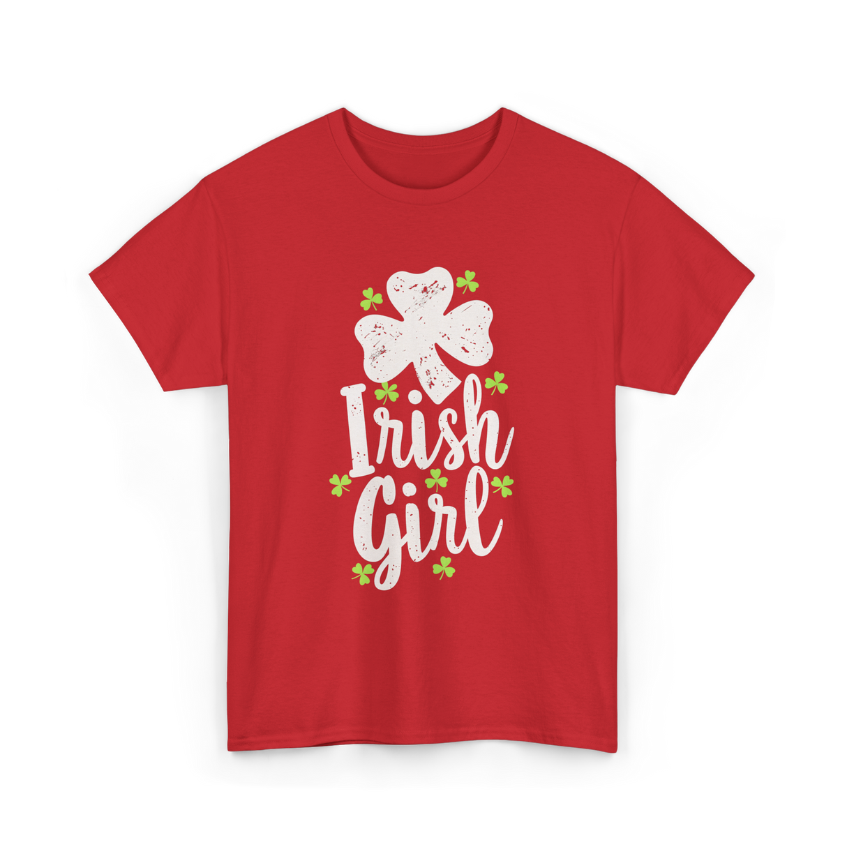 Irish Girl Shamrock St Patrick's Day T-Shirt - Red