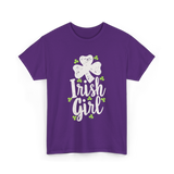 Irish Girl Shamrock St Patrick's Day T-Shirt - Purple