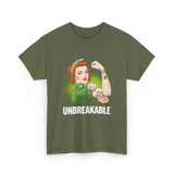 Irish Girl Unbreakable Pride T-Shirt - Military Green