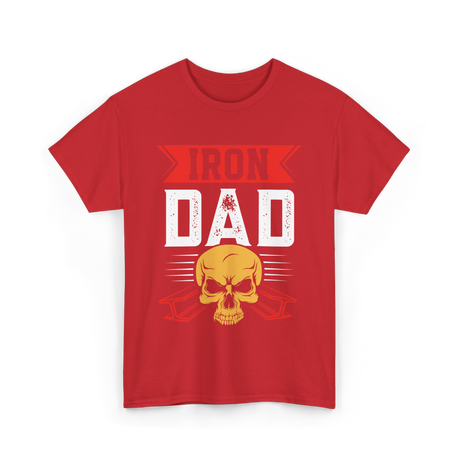 Iron Dad Ironworker Skull T-Shirt - Red