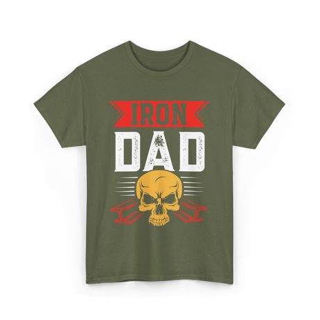 Iron Dad Ironworker Skull T-Shirt - Military Green