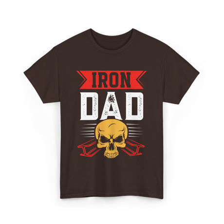 Iron Dad Ironworker Skull T-Shirt - Dark Chocolate