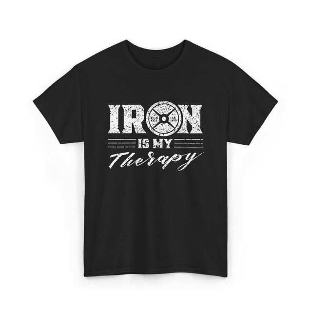 Iron Is My Therapy Gym T-Shirt - Black