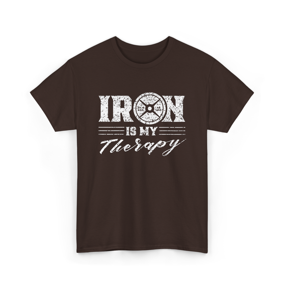 Iron Is My Therapy Gym T-Shirt - Dark Chocolate