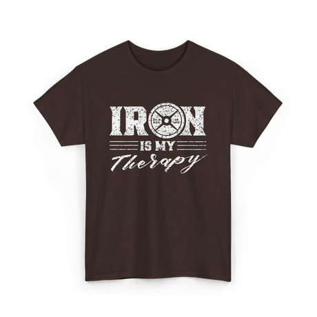 Iron Is My Therapy Gym T-Shirt - Dark Chocolate