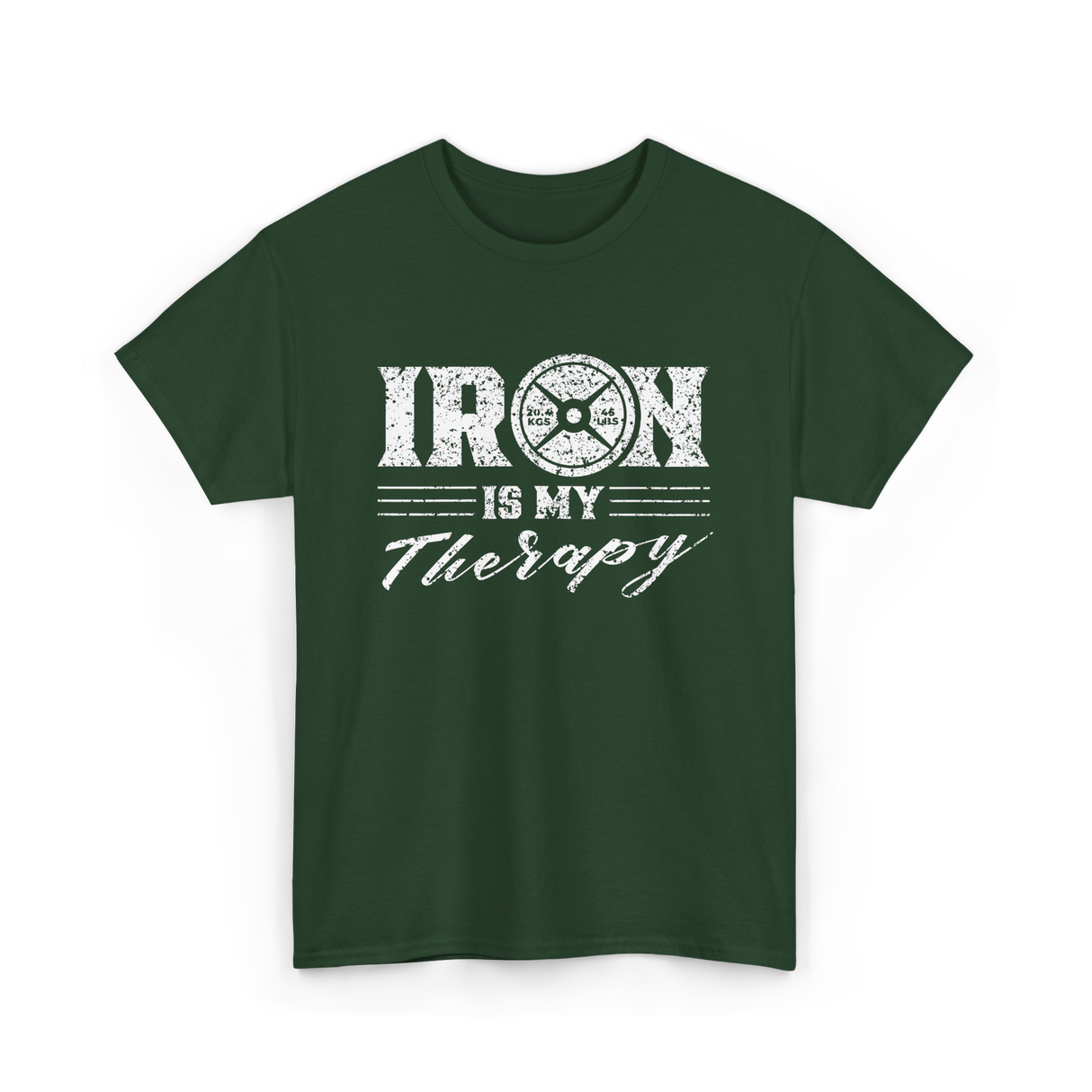 Iron Is My Therapy Gym T-Shirt - Forest Green