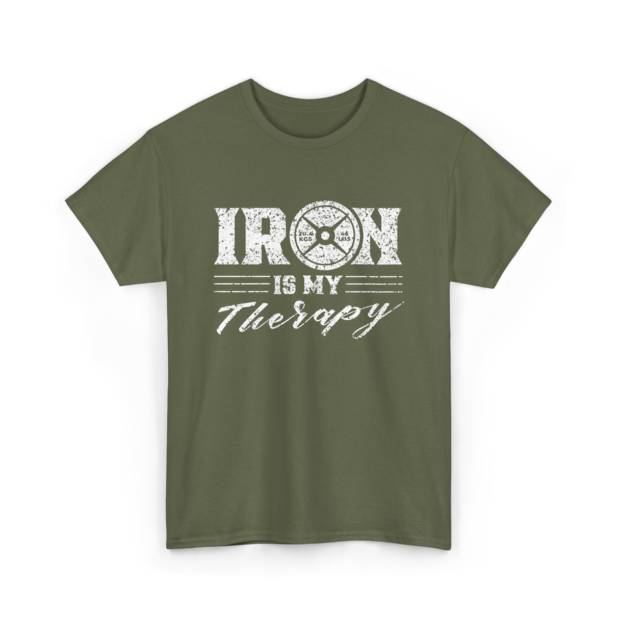 Iron Is My Therapy Gym T-Shirt - Military Green