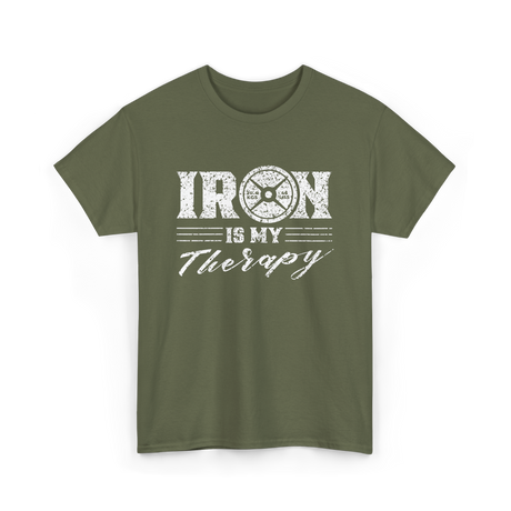 Iron Is My Therapy Gym T-Shirt - Military Green