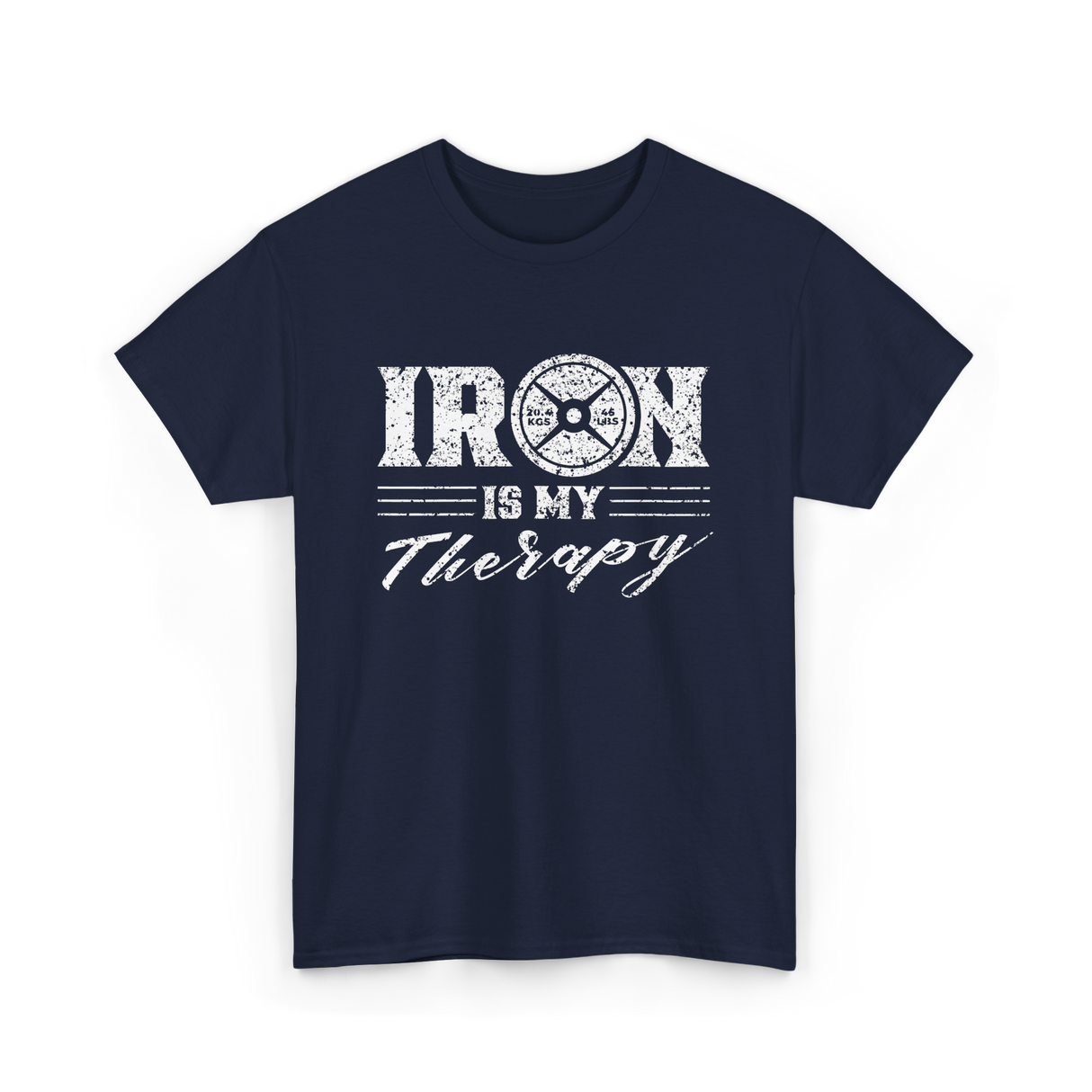 Iron Is My Therapy Gym T-Shirt - Navy