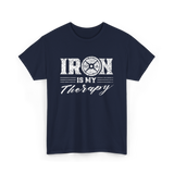 Iron Is My Therapy Gym T-Shirt - Navy